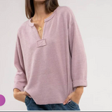 3/4 Fold Sleeve Top (Misses) (Color Options)