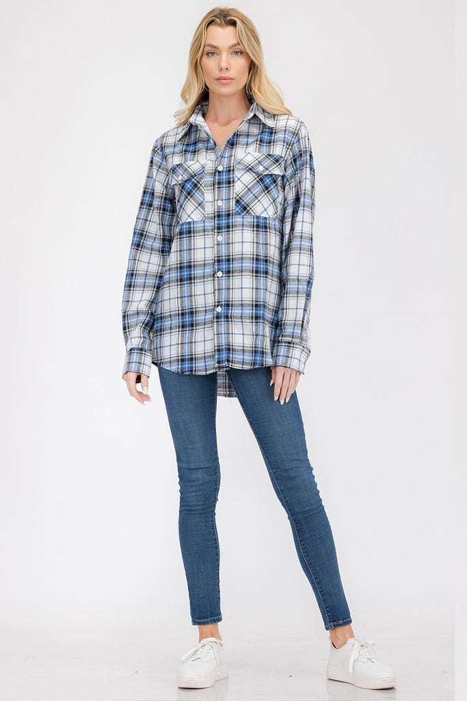 Plaid Flannel Shirt (Misses & Curvy) (Color Options)