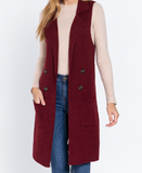 Long Sweater Vest (Misses & Curvy) (Color Options)