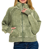 Acid Wash Zip Jacket (Misses) (Color Options)