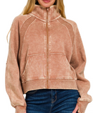 Acid Wash Zip Jacket (Misses) (Color Options)