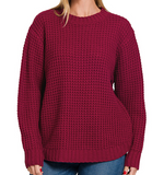 Waffle Sweater (Misses & Curvy) (Color Options)