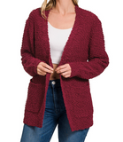 Popcorn Sweater Cardigan (Misses) (Color Options)