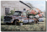 Blue Truck With Blooms 24x35