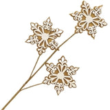 Brown & White Snowflake Pick