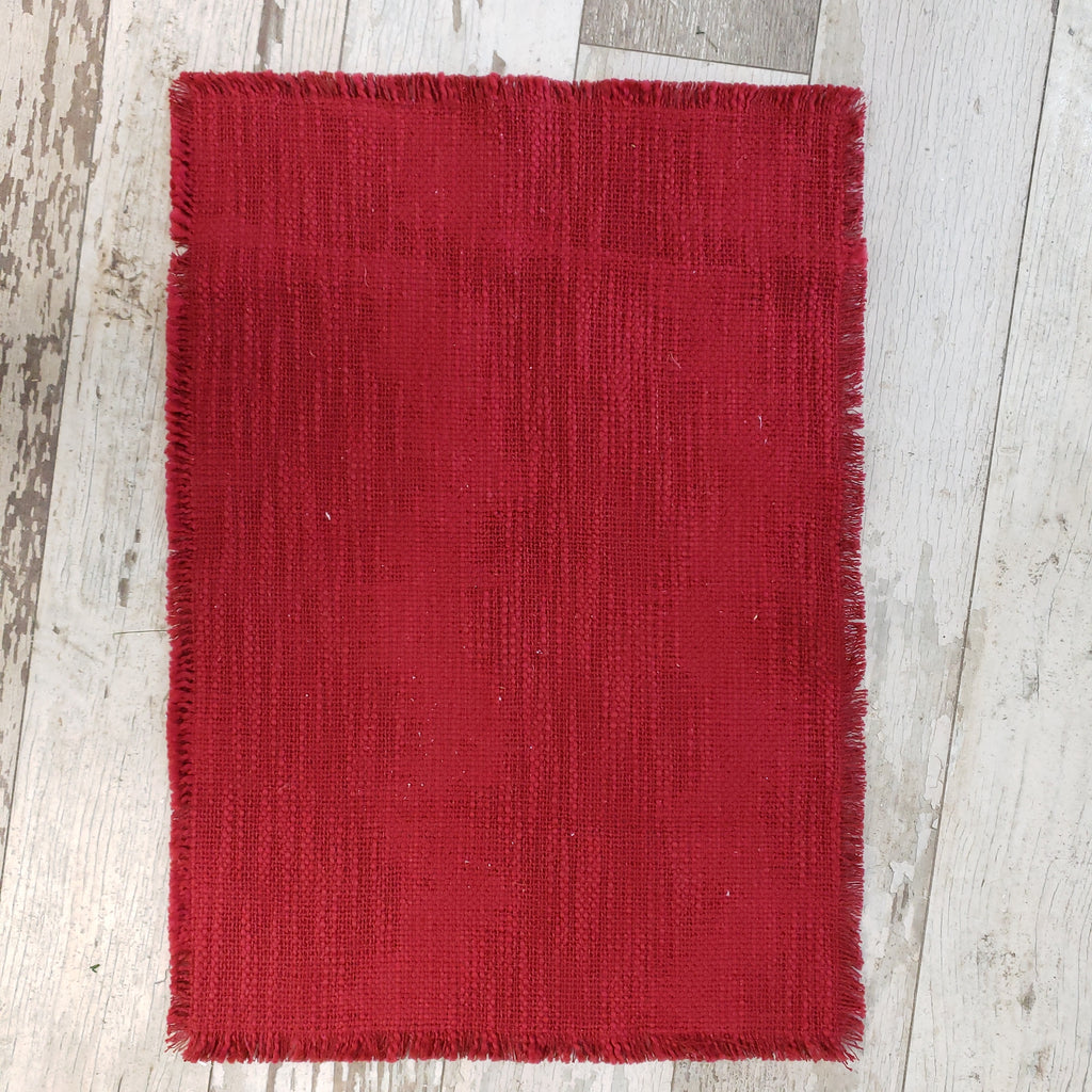 Cranberry Red Fringe Placemat