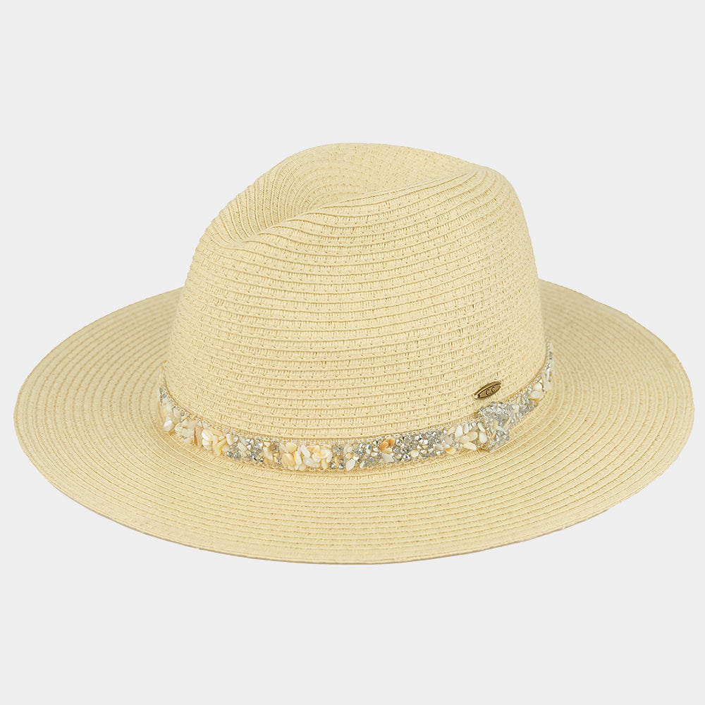 Panama Straw Gemstone Hat