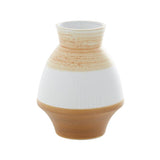 Tan & White Ceramic Vase