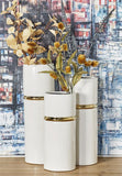 White & Gold Ceramic Vase
