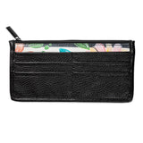 Black & Floral Slim Wallet