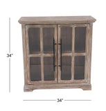 Wood Cabinet with Glass Doors