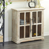 Wood Cabinet with Glass Doors