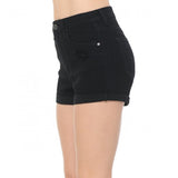 Black Rolled Cuff Shorts (Misses)