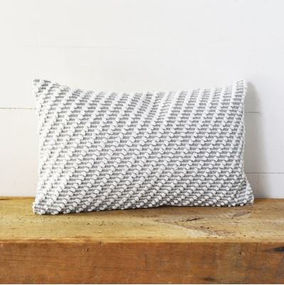 Grey Durrie Lumbar Pillow