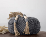 7" Grey Velvet Pumpkin Beads